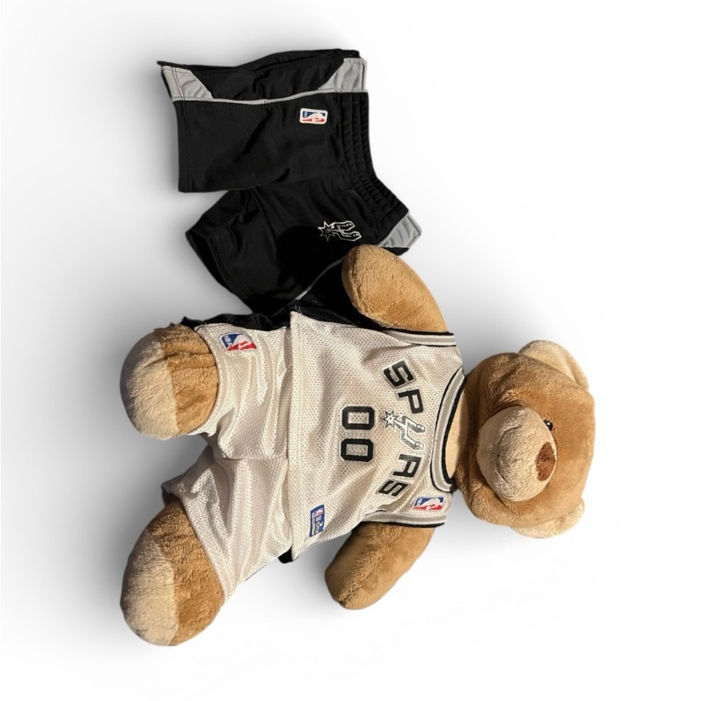 Build-A-Bear NBA Spurs Teddy with Black and White Jersey